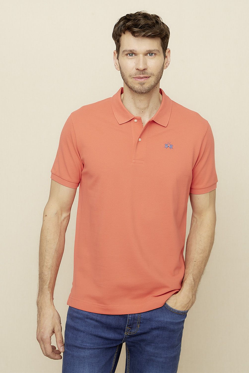 LA MARTINA - Polera Manga Corta Cuello Pique Hombre La Martina
