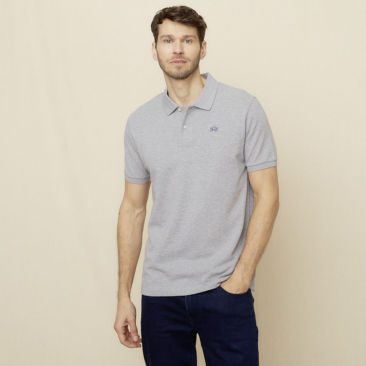 LA MARTINA - Polera Manga Corta Cuello Pique Hombre La Martina