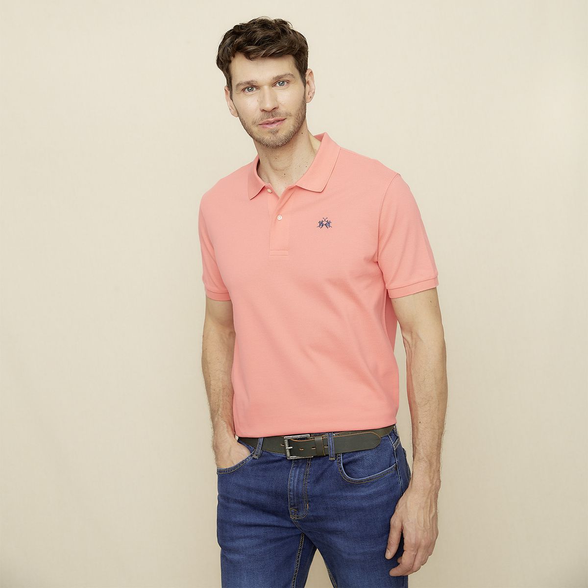 LA MARTINA - Polera Manga Corta Cuello Pique Hombre La Martina