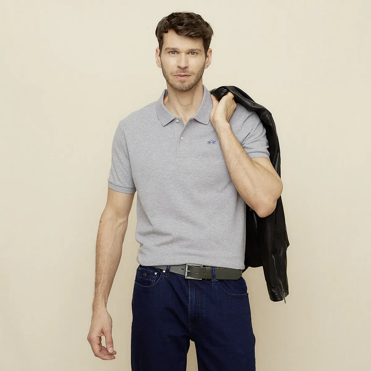 LA MARTINA - Polera Manga Corta Cuello Pique Hombre La Martina