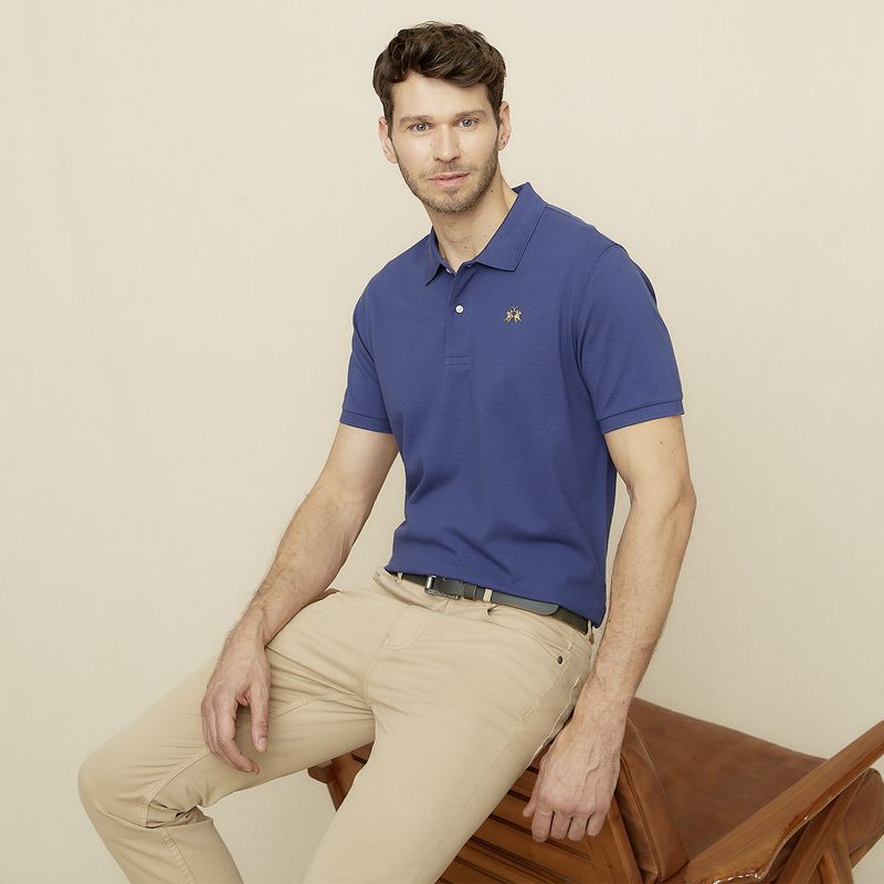 LA MARTINA - Polera Manga Corta Cuello Pique Hombre La Martina
