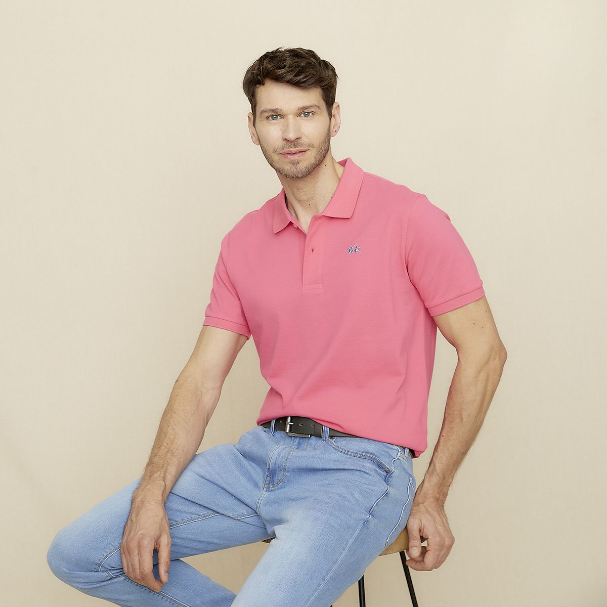 LA MARTINA - Polera Manga Corta Cuello Pique Hombre La Martina