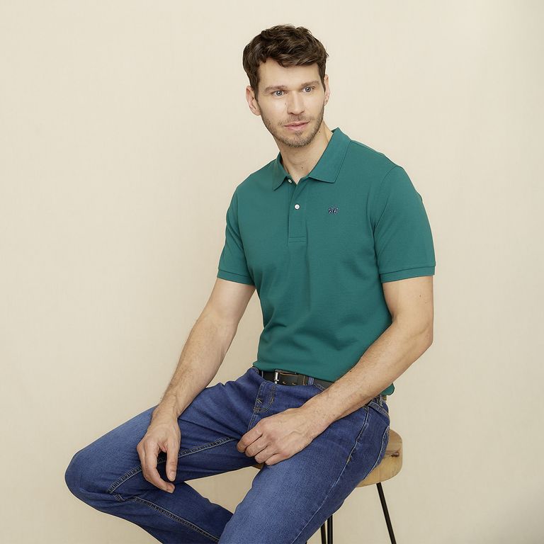 Polera Manga Corta Cuello Pique Hombre
