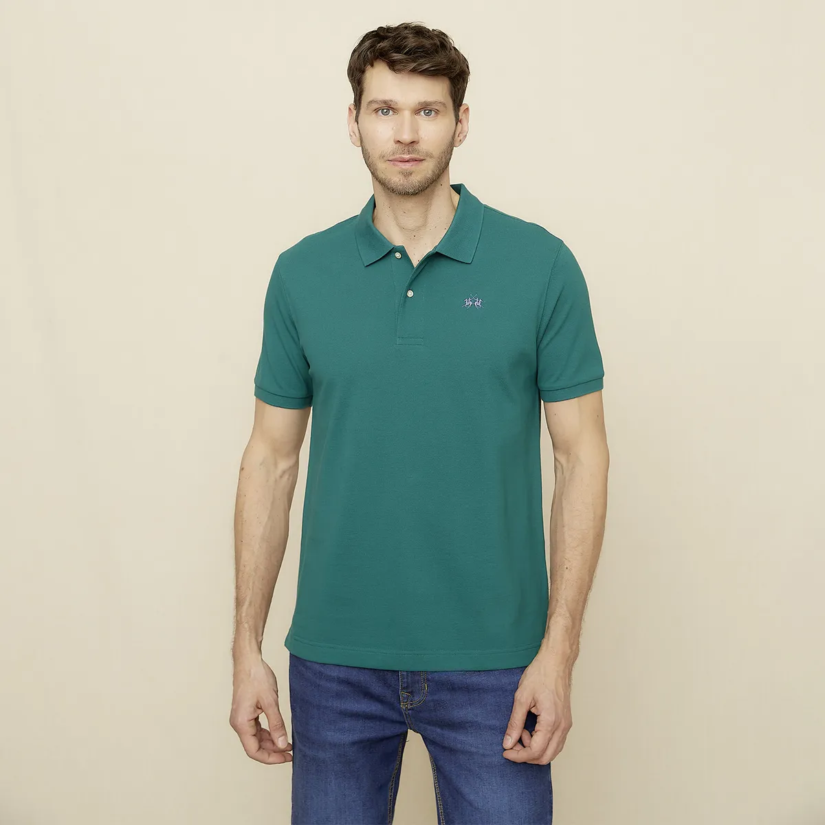 LA MARTINA - Polera Manga Corta Cuello Pique Hombre La Martina