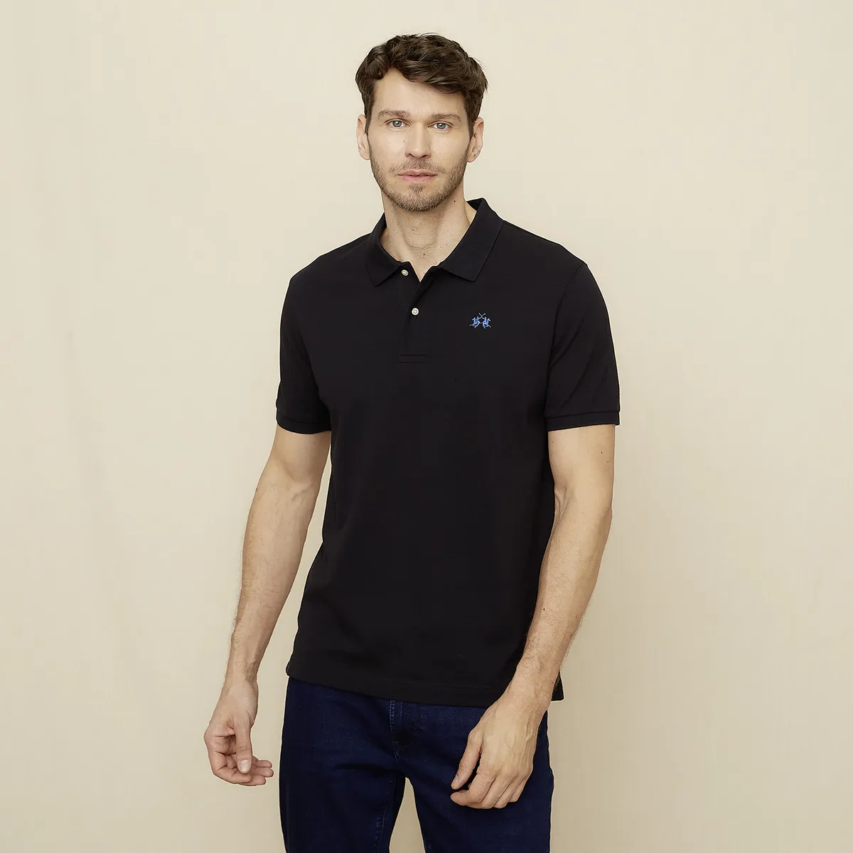 LA MARTINA - Polera Manga Corta Cuello Pique Hombre La Martina
