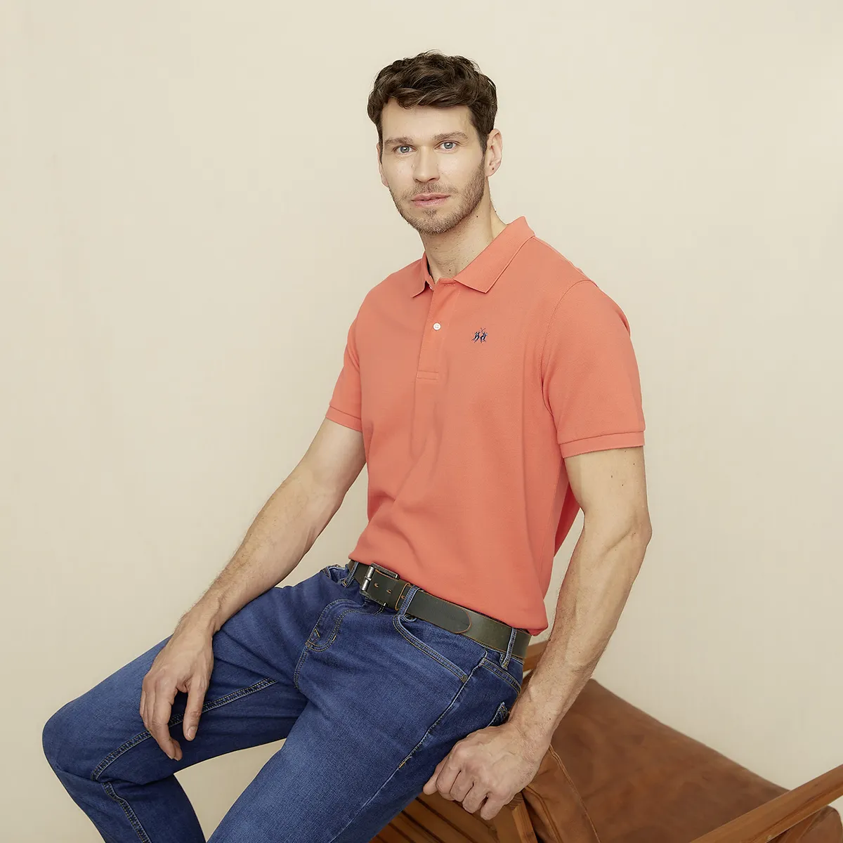 LA MARTINA - Polera Manga Corta Cuello Pique Hombre La Martina