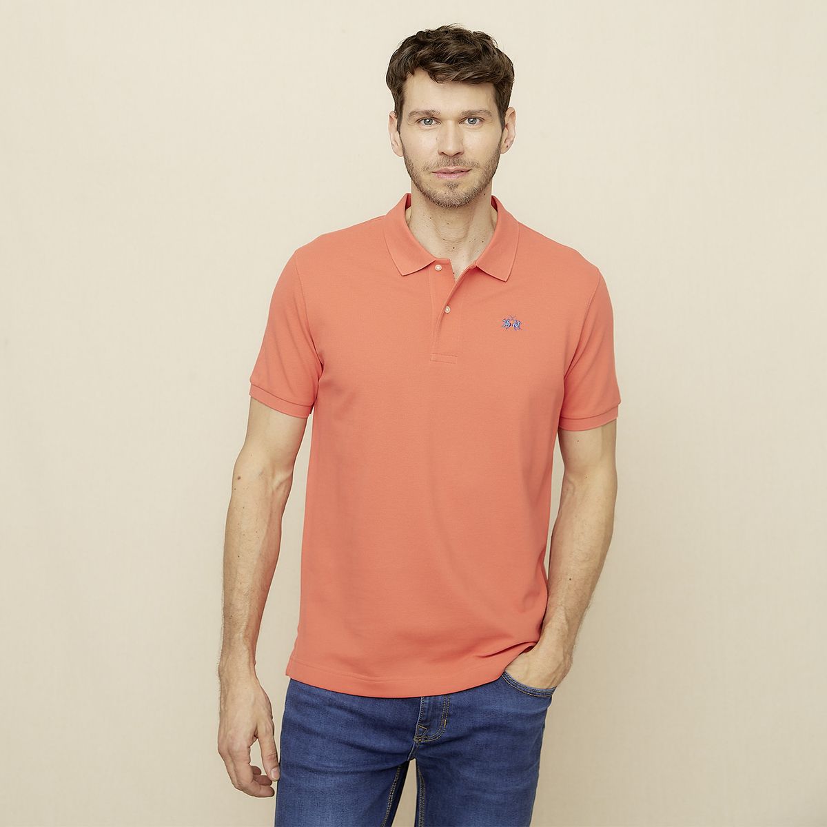 LA MARTINA - Polera Manga Corta Cuello Pique Hombre La Martina