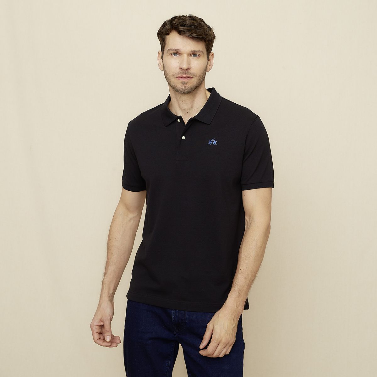 LA MARTINA - Polera Manga Corta Cuello Pique Hombre La Martina