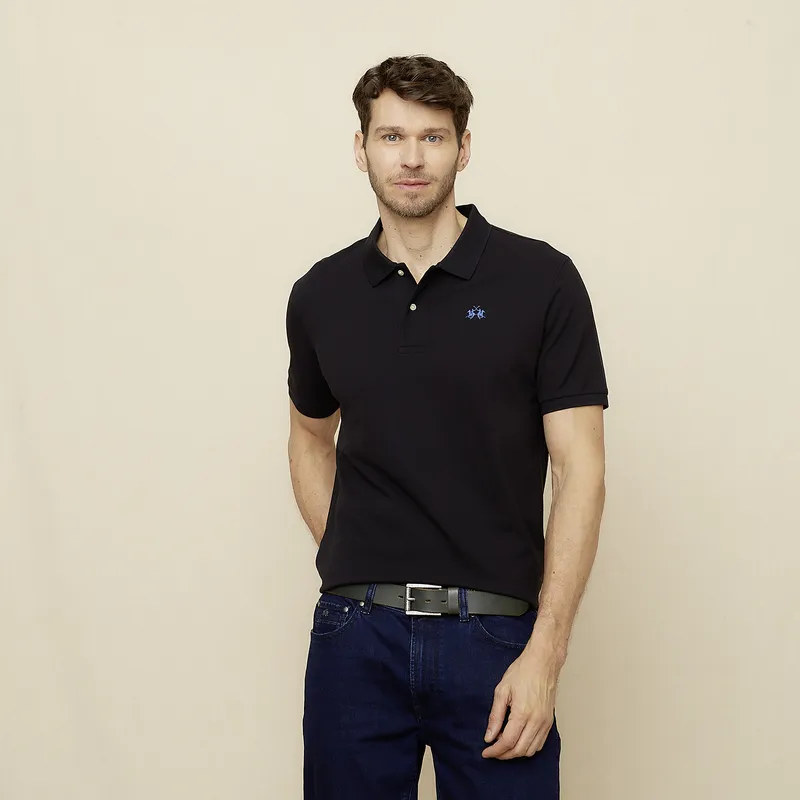LA MARTINA - Polera Manga Corta Cuello Pique Hombre La Martina