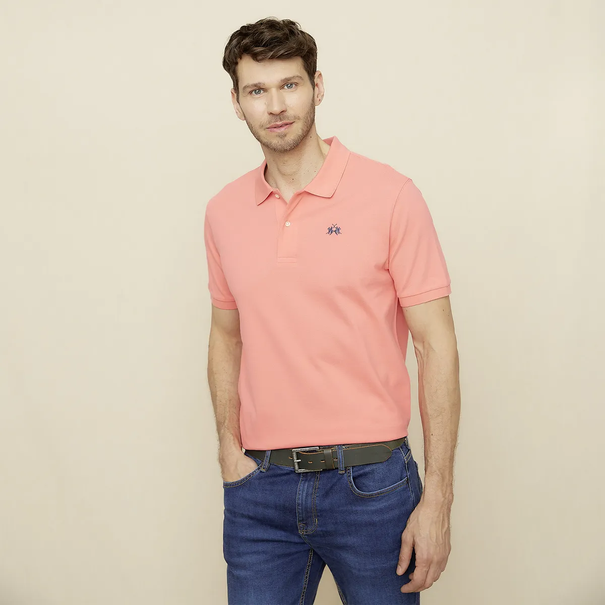 LA MARTINA - Polera Manga Corta Cuello Pique Hombre La Martina