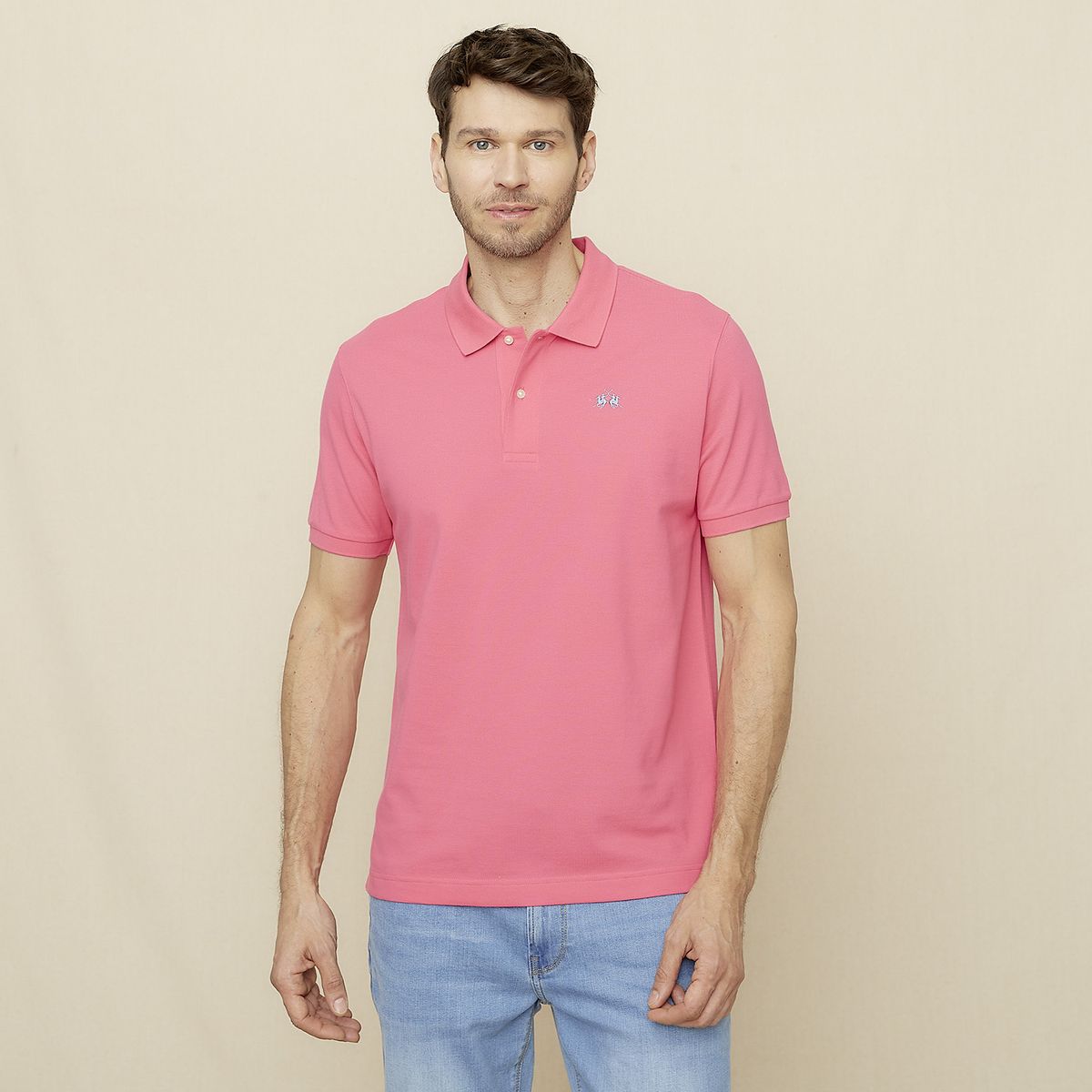 LA MARTINA - Polera Manga Corta Cuello Pique Hombre La Martina