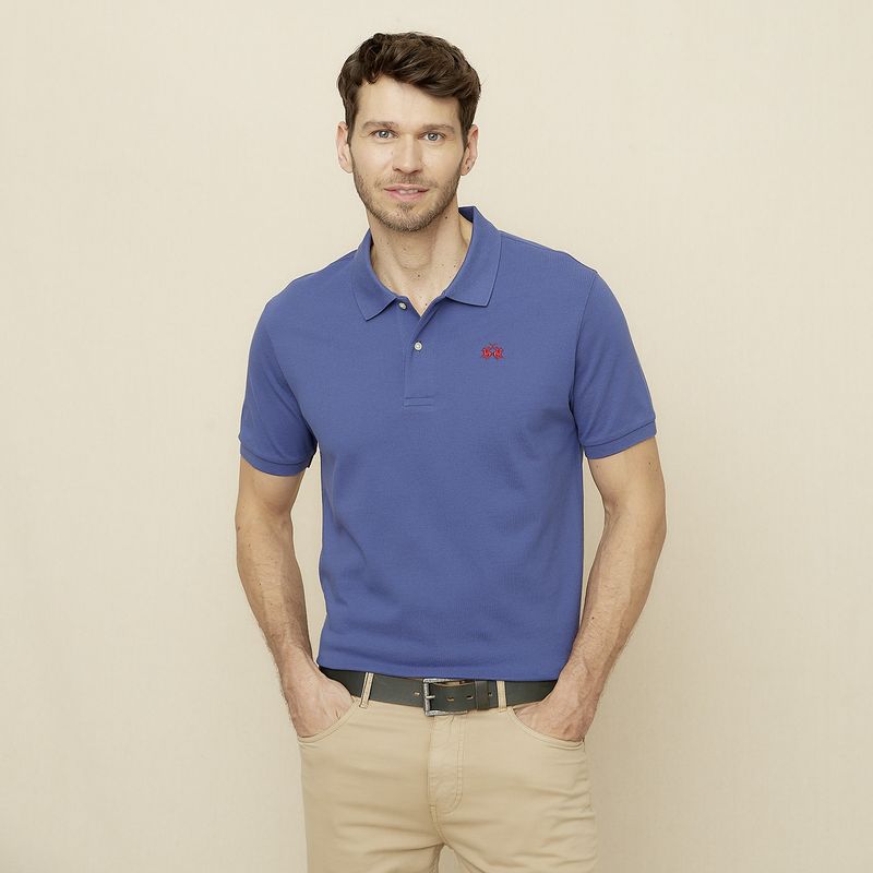 LA MARTINA - Polera Manga Corta Cuello Pique Hombre La Martina