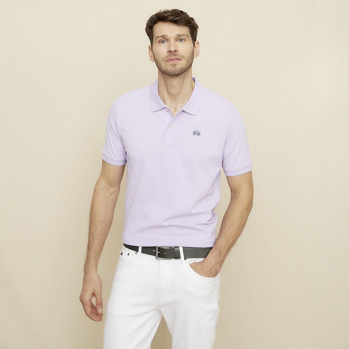 LA MARTINA - Polera Manga Corta Cuello Pique Hombre La Martina