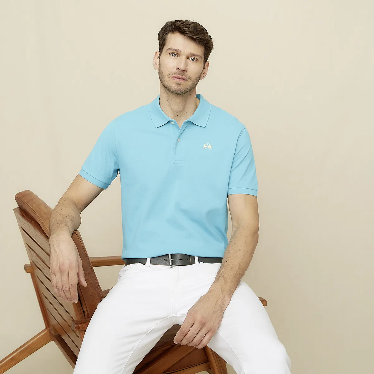 LA MARTINA - Polera Manga Corta Cuello Pique Hombre La Martina