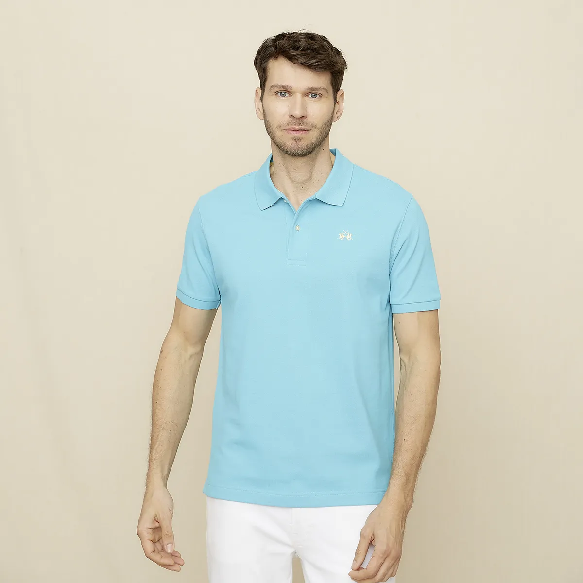 LA MARTINA - Polera Manga Corta Cuello Pique Hombre La Martina