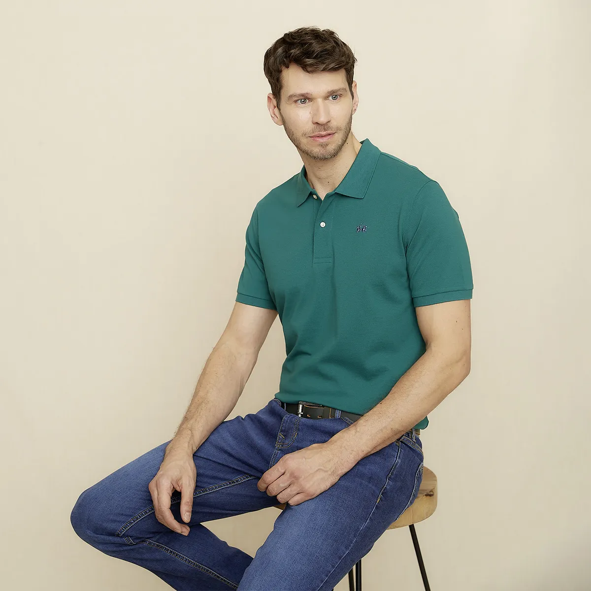 LA MARTINA - Polera Manga Corta Cuello Pique Hombre La Martina