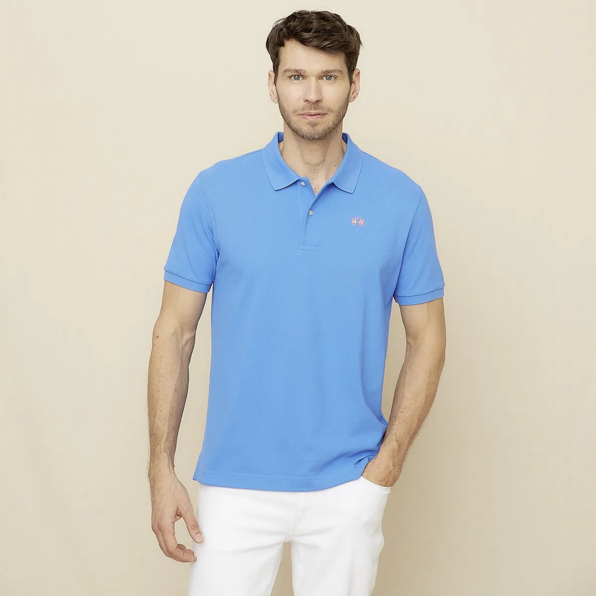 LA MARTINA - Polera Manga Corta Cuello Pique Hombre La Martina