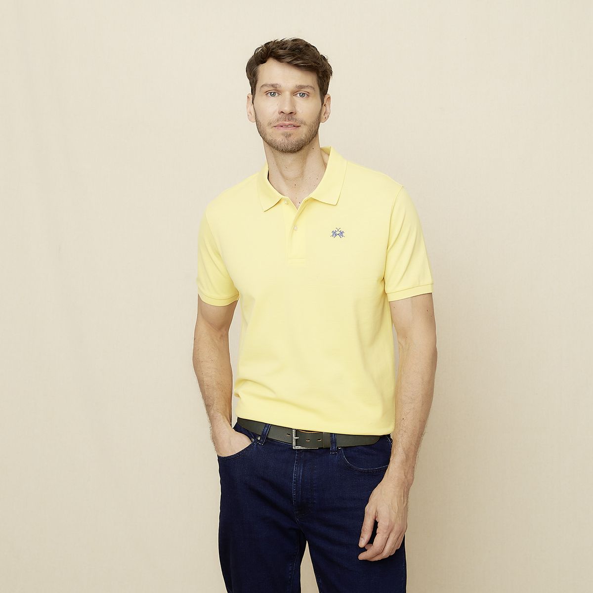 LA MARTINA - Polera Manga Corta Cuello Pique Hombre La Martina