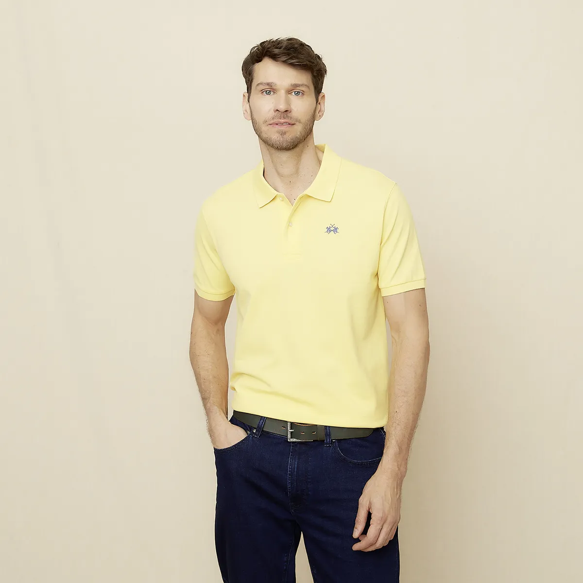 LA MARTINA - Polera Manga Corta Cuello Pique Hombre La Martina