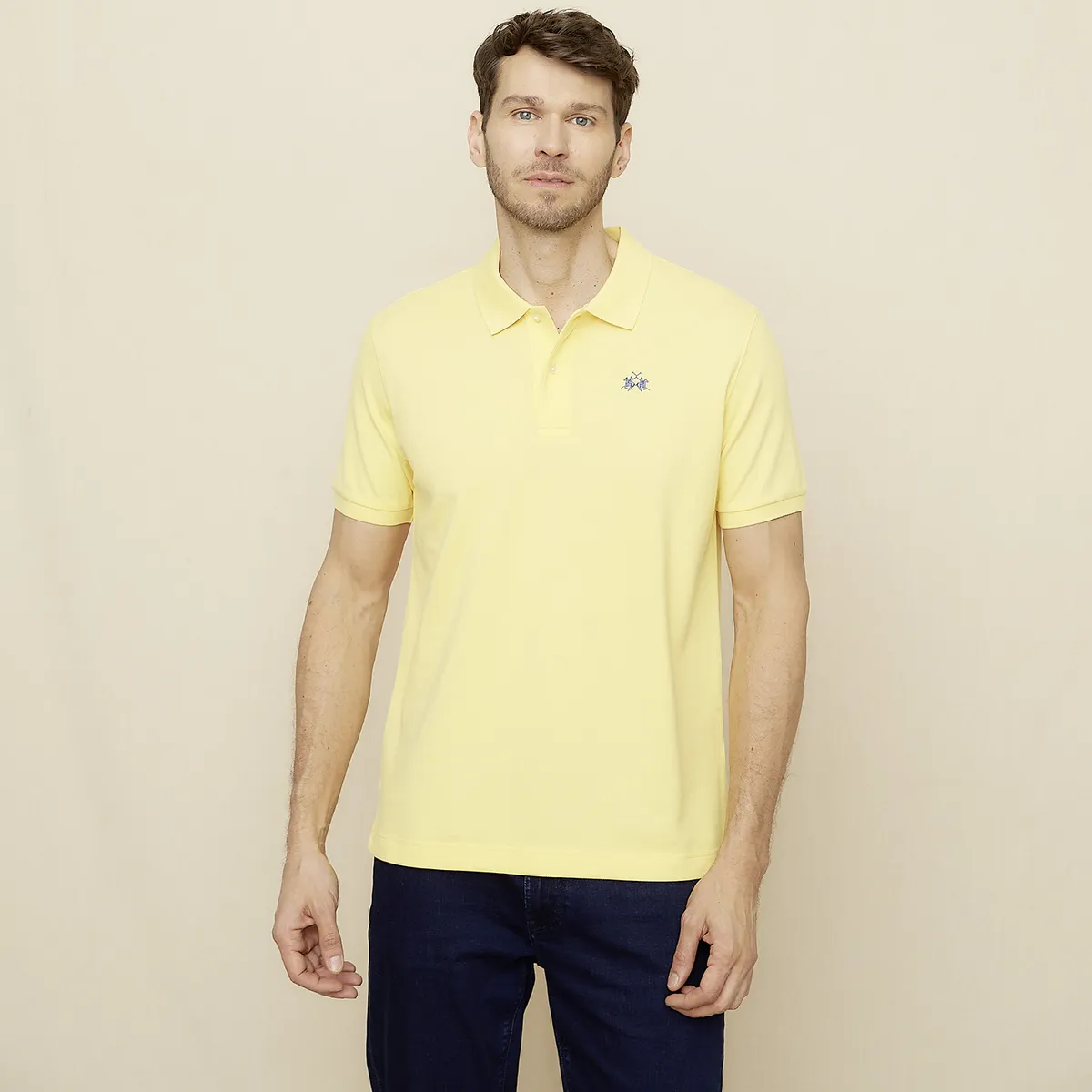 LA MARTINA - Polera Manga Corta Cuello Pique Hombre La Martina