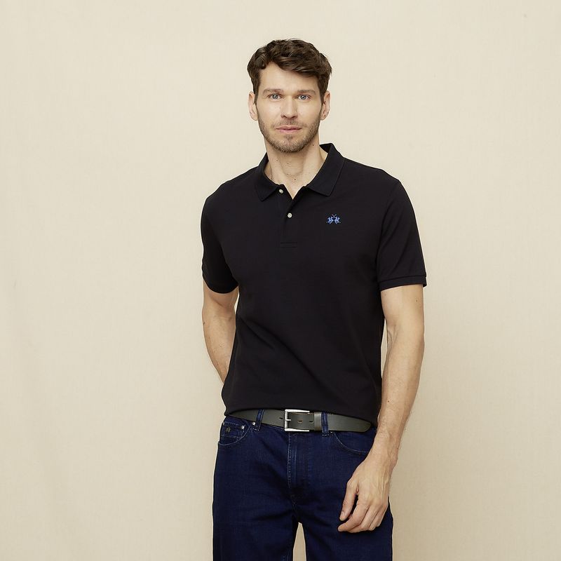 LA MARTINA - Polera Manga Corta Cuello Pique Hombre La Martina