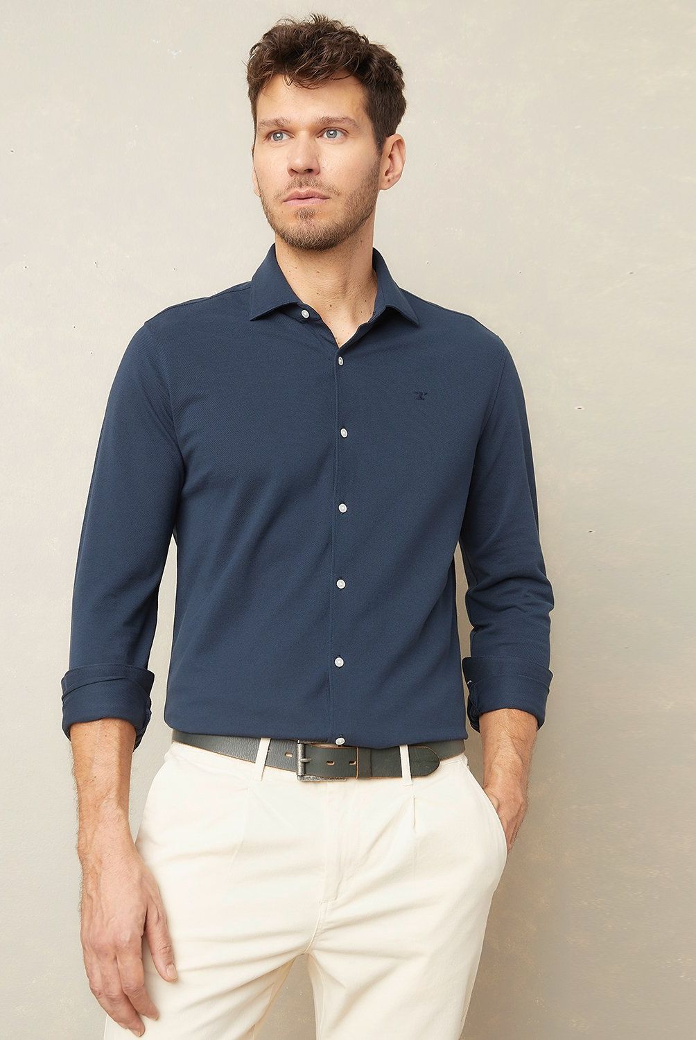 WOLF&HANK - Camisa Manga Larga Sport Slim Fit Hombre Wolf&Hank
