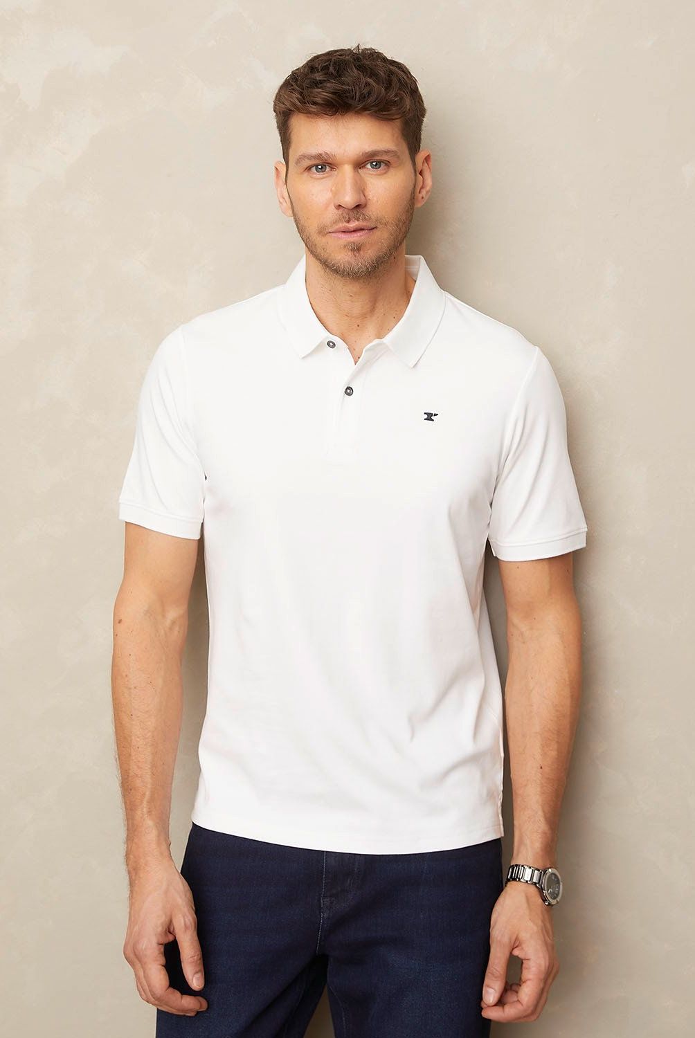 WOLF&HANK - Polera Manga Corta Cuello Polo Algodón Hombre Wolf&Hank