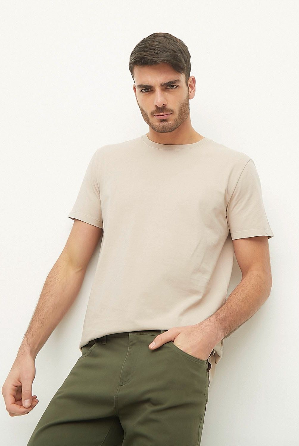 BASEMENT - Polera Manga Corta Cuello Redondo Basement Algodón Hombre