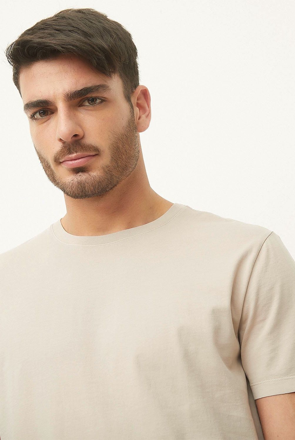 BASEMENT - Polera Manga Corta Cuello Redondo Basement Algodón Hombre