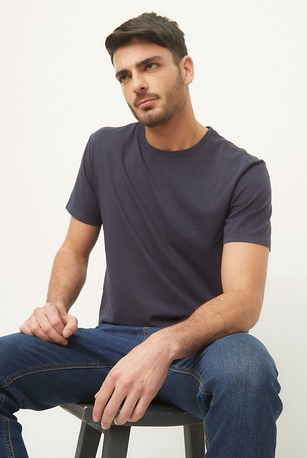 BASEMENT - Polera Manga Corta Cuello Redondo Basement Algodón Hombre