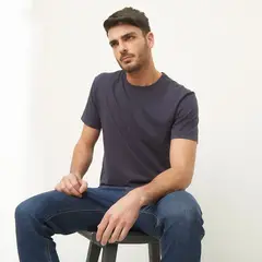 BASEMENT - Polera Manga Corta Cuello Redondo Algodón Hombre