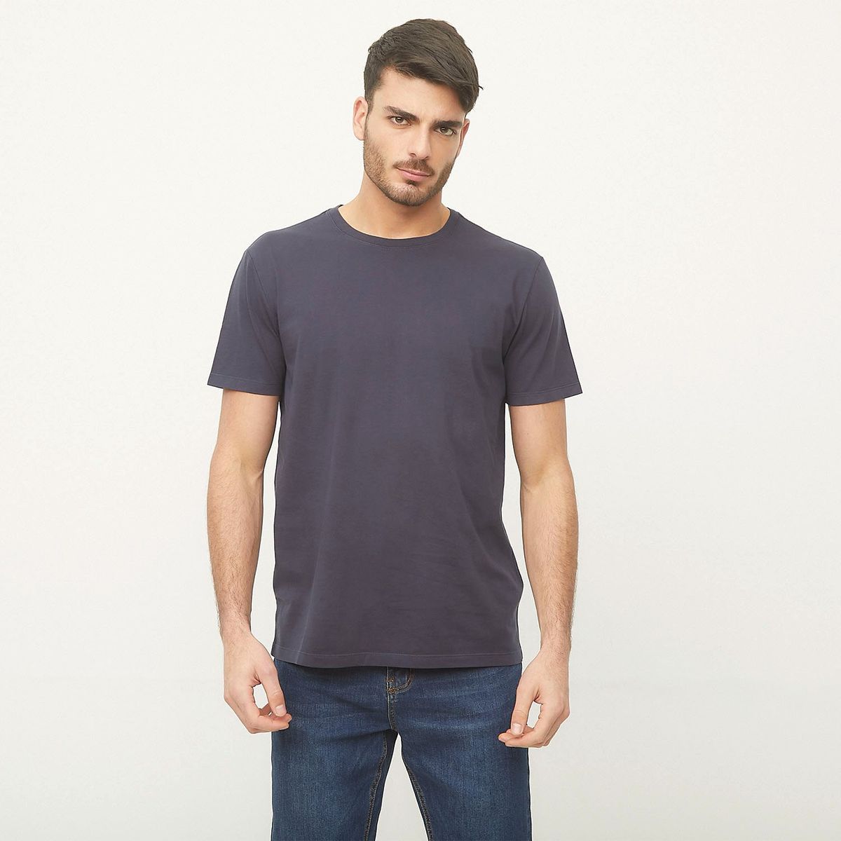 BASEMENT - Polera Manga Corta Cuello Redondo Basement Algodón Hombre