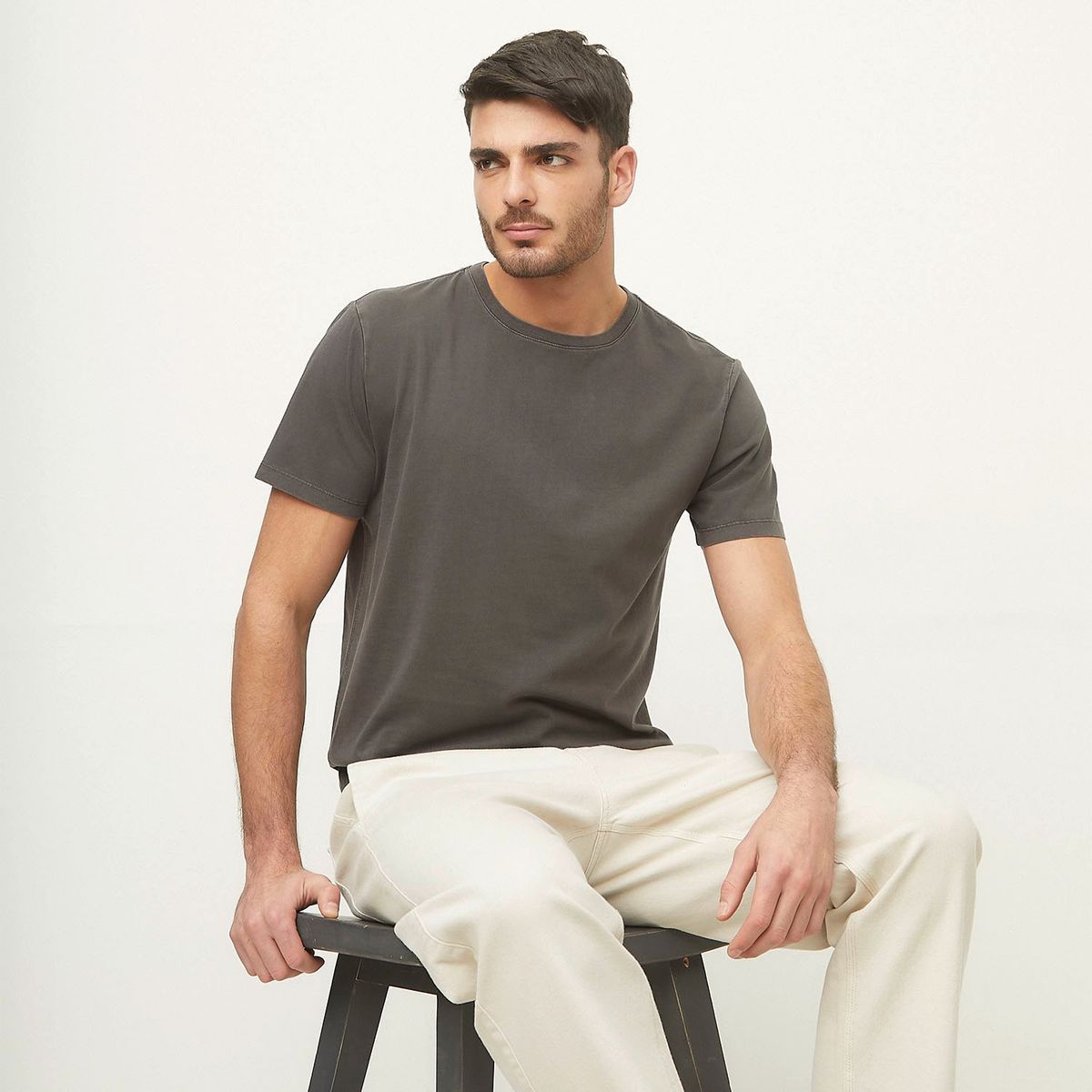 BASEMENT - Polera Manga Corta Cuello Redondo Basement Algodón Hombre