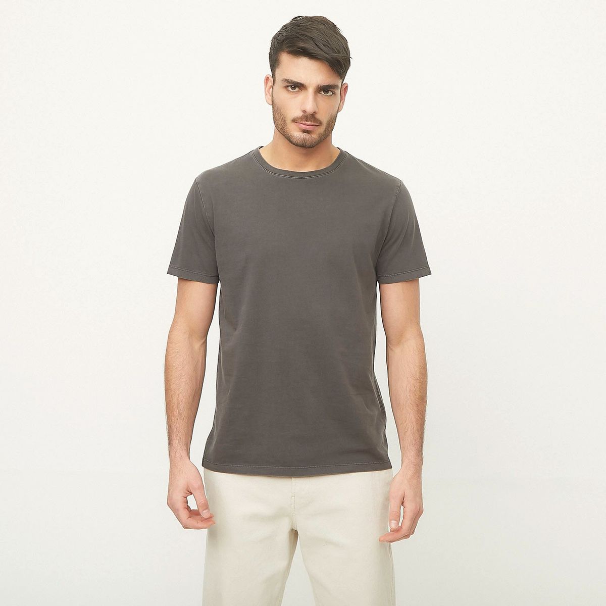 BASEMENT - Polera Manga Corta Cuello Redondo Basement Algodón Hombre