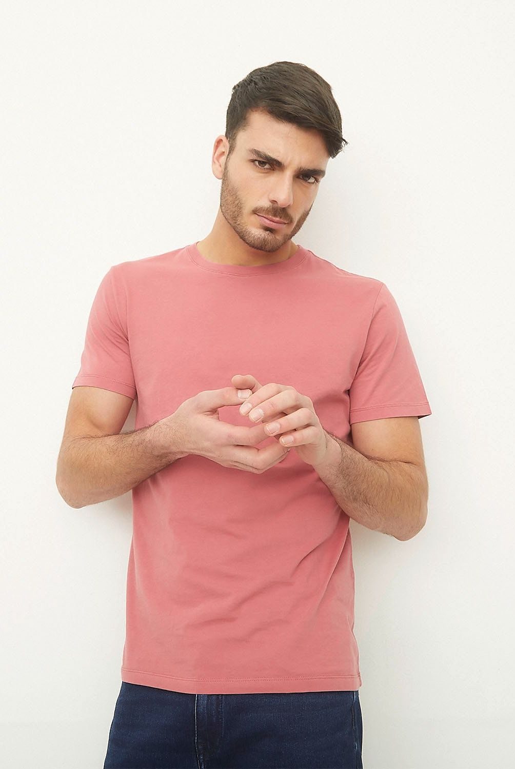 BASEMENT - Polera Manga Corta Cuello Redondo Basement Algodón Hombre
