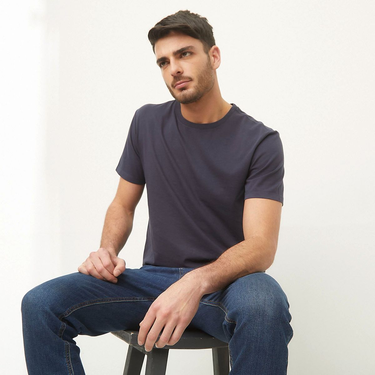 BASEMENT - Polera Manga Corta Cuello Redondo Basement Algodón Hombre