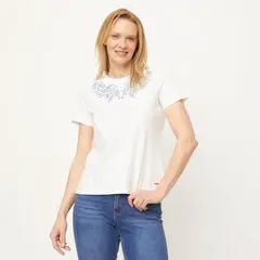 NEWPORT - Polera Manga Corta Algodón Mujer