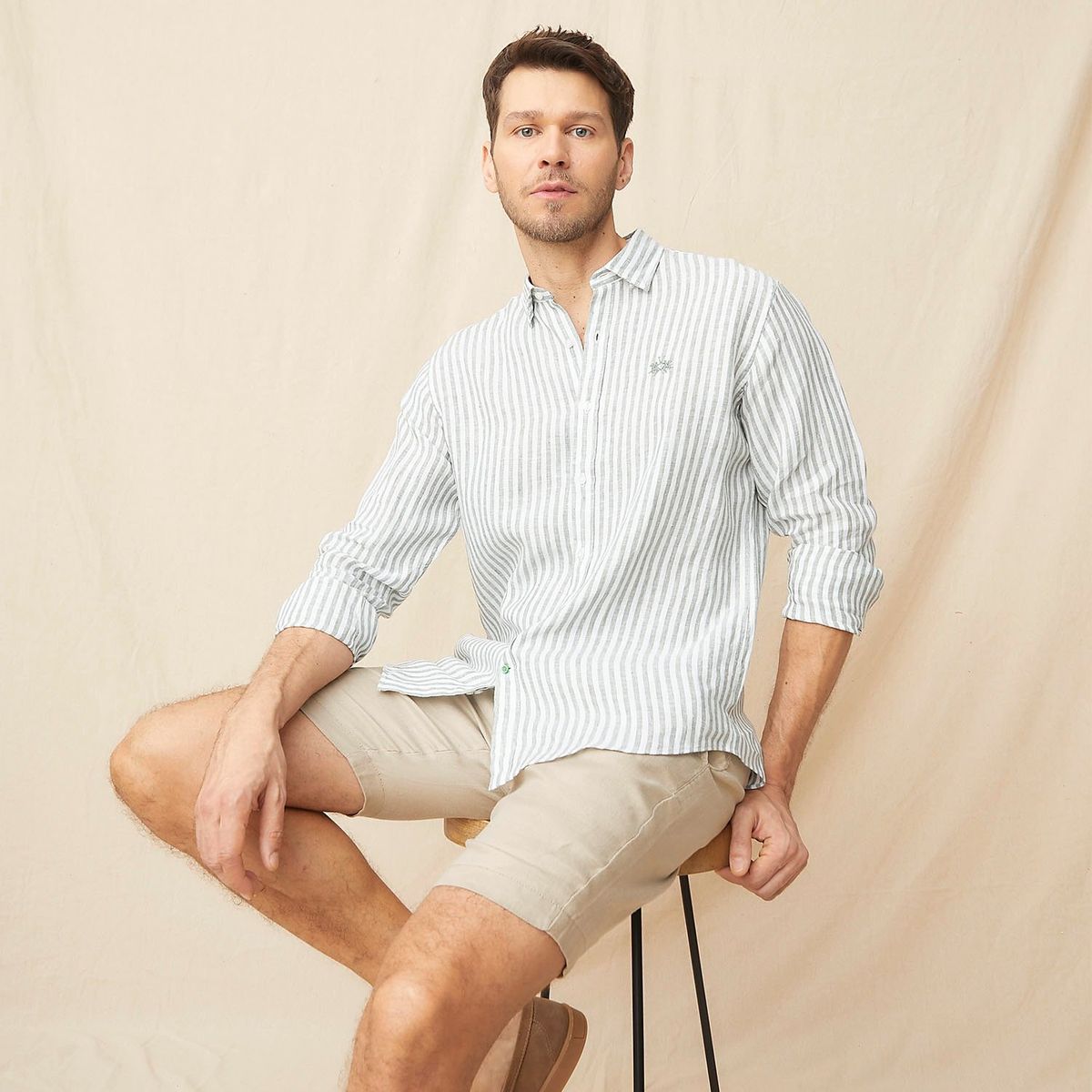 LA MARTINA - Camisa Casual Manga Larga Lino Hombre La Martina