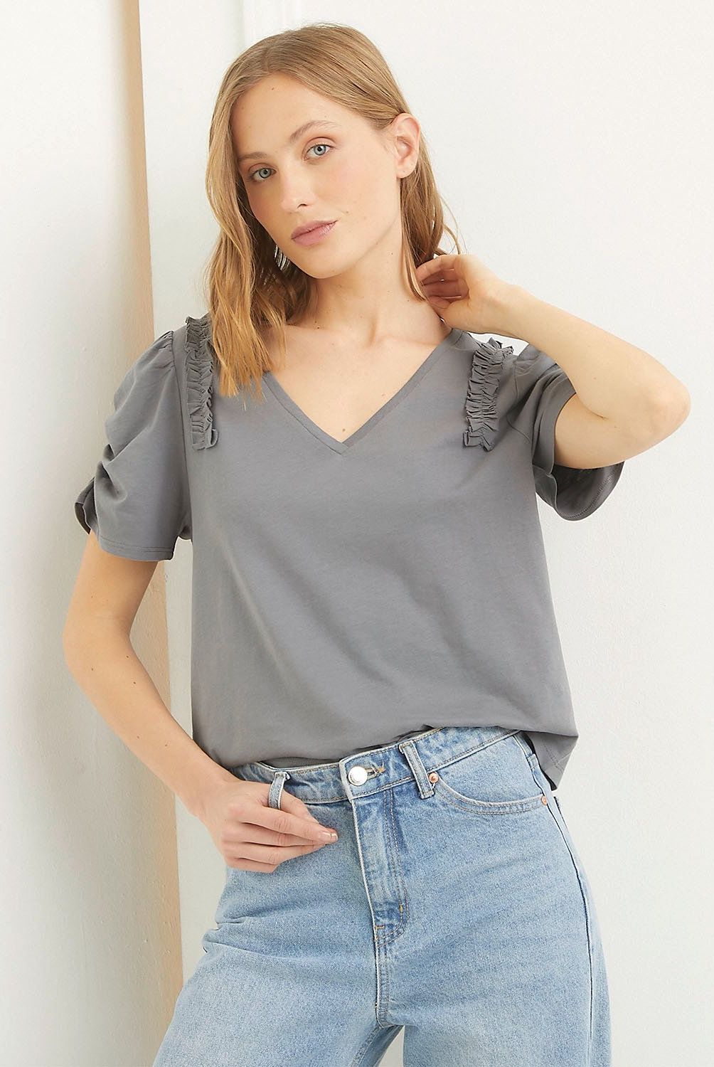 BASEMENT - Polera Manga Corta Mujer Basement