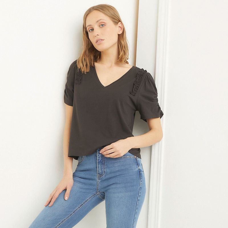 BASEMENT - Polera Manga Corta Mujer Basement
