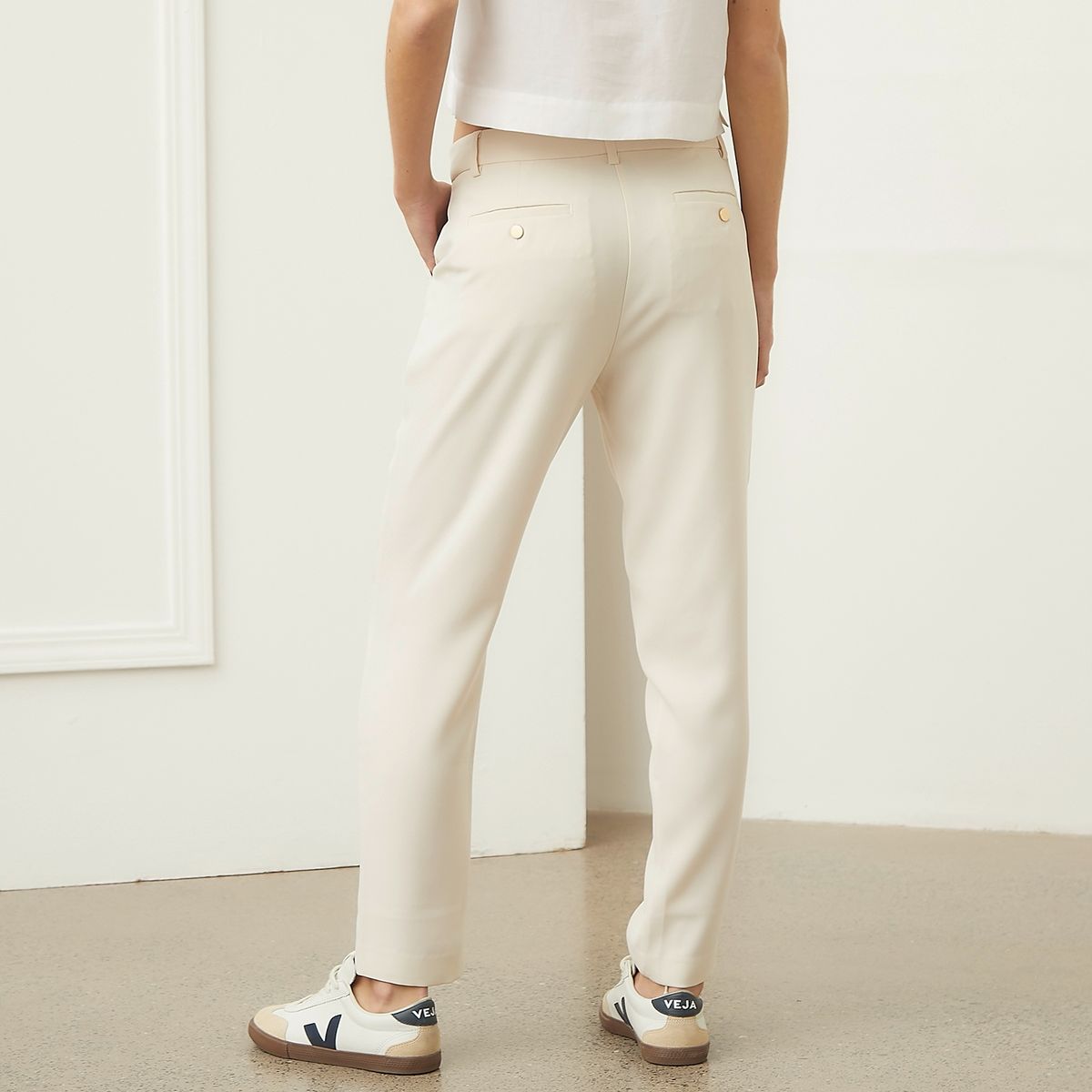 BASEMENT - Pantalón Slim Fit Tiro Alto Basement Mujer