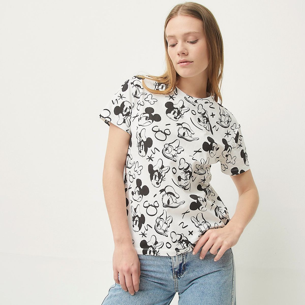 SYBILLA - Polera Casual Mujer Manga corta Algodón