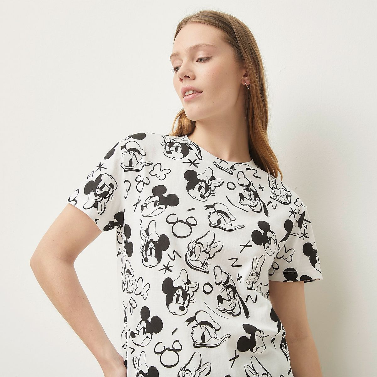 SYBILLA - Polera Casual Mujer Manga corta Algodón