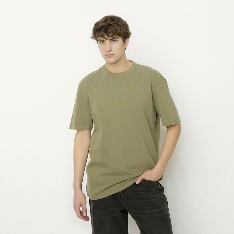 Polera Manga Corta Relaxed Fit Hombre Algodón