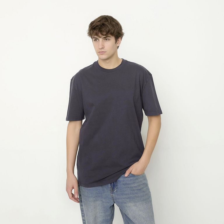 Polera Manga Corta Relaxed Fit Hombre Algodón