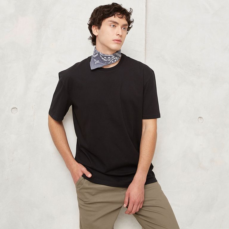 Polera Manga Corta Relaxed Fit Hombre Algodón