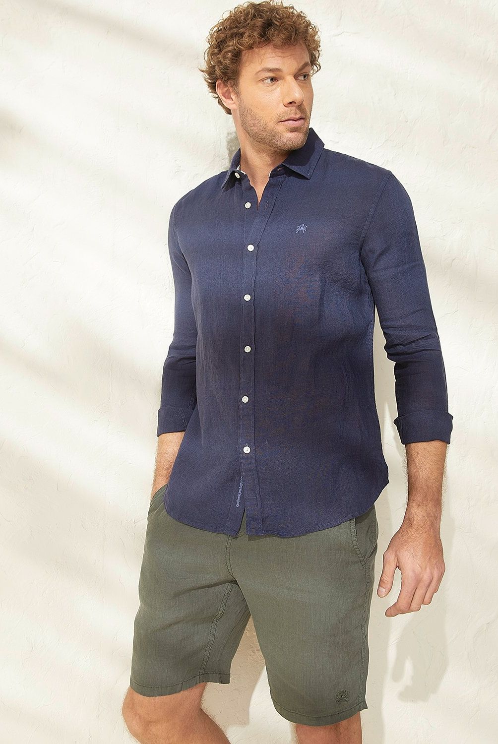 CASCAIS - Camisa Casual Lino Cascais Slim Fit Hombre