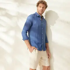 CASCAIS - Camisa Casual Manga Larga Slim Fit Lino Hombre