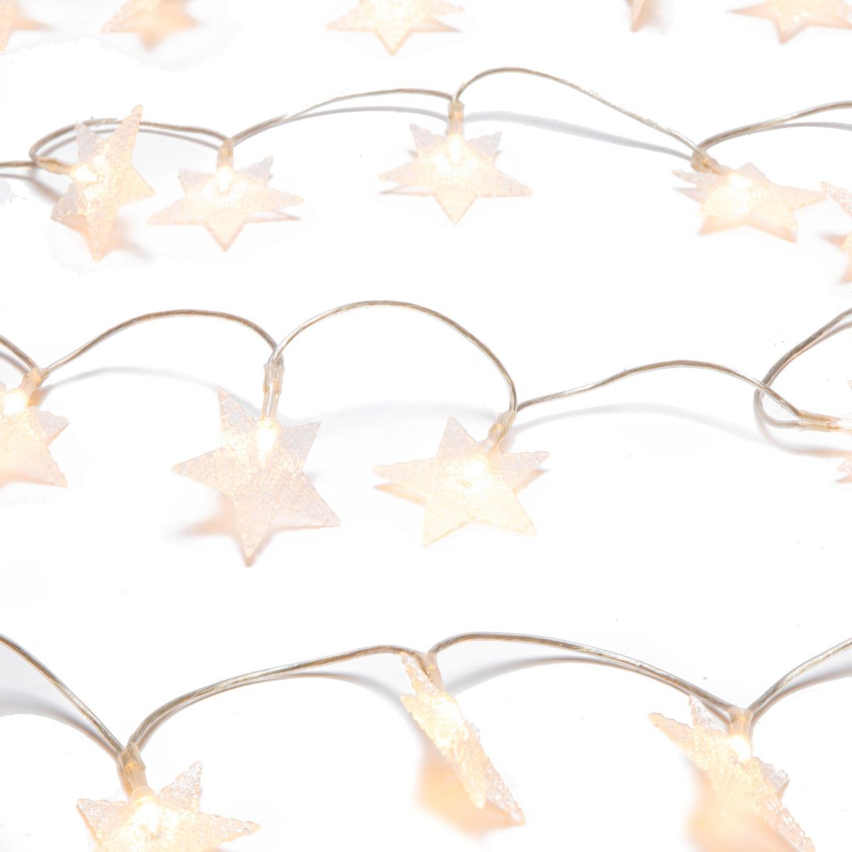 MICA - Guirnalda 3.2 Metros Con 35 Luces Led Estrella Blanco Cálido Adorno Árbol Navidad Mica