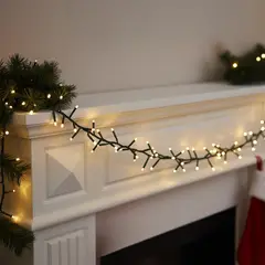 MICA - Guirnalda 5.4 Metros Con 300 Luces Led Espiral Blanco Cálido Adorno Árbol Navidad